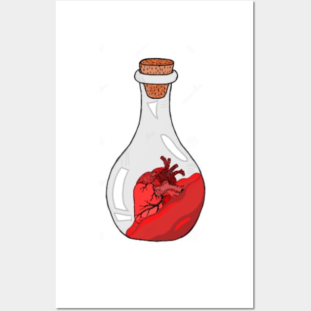 Heart in a bottle Wall Art by Teddyxx